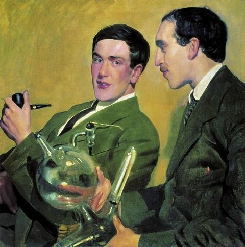 An illustration showing Pyotr Kapitsa and Nikolay Semyonov 