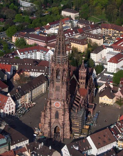 Aerial photograph of Freiburger Münster