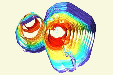 An image showing a top-down view of two quasicrystals