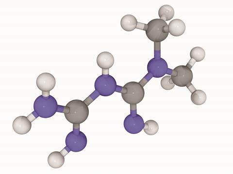 Metformin drug molecule