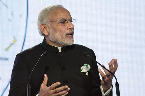 Prime Minister of india Narendra Modi at the Paris COP21, United nation conference on climate change during the meeting about solar alliance