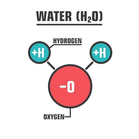 H2O water molecule illustration 