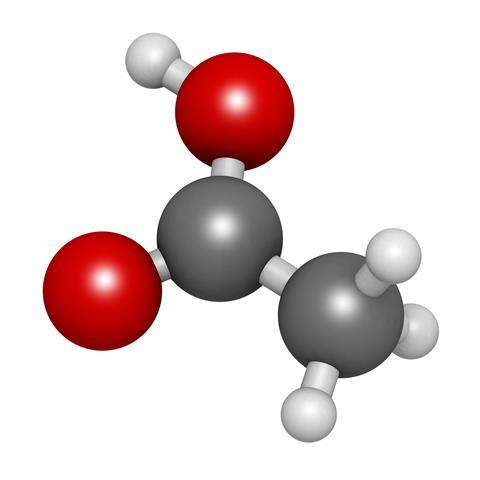 illustration of an ethanoic acid molecule