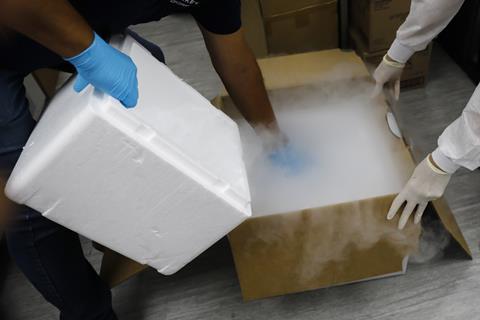 An image showing dry ice for blood sample storage