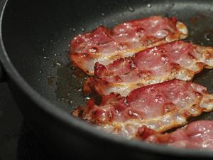 Bacon in frying pan