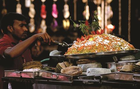 Street food vendor in Hyderabad