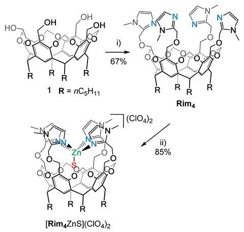 Synthetic route for ligand Rim4 and its corresponding ZnII complex