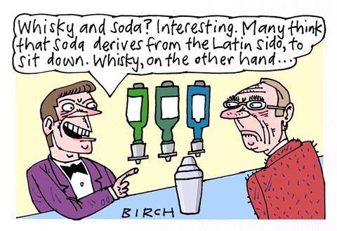 Cartoon about whisky and soda
