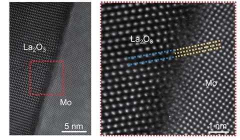 Side by side images showing a spotted material and a close up of that material