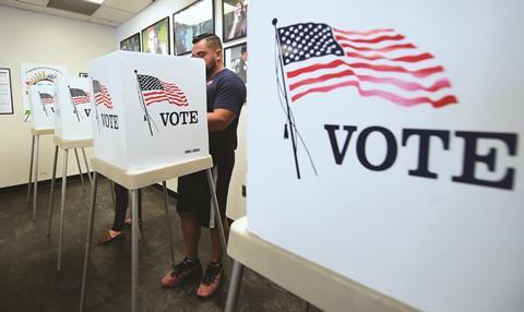 Voters casting their ballot for US midterms, November 2018