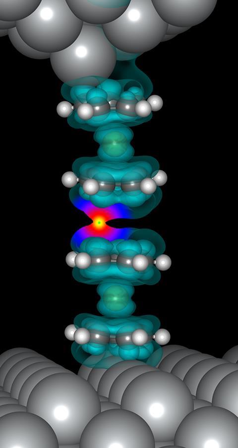 An image showing nickelocene on a STM