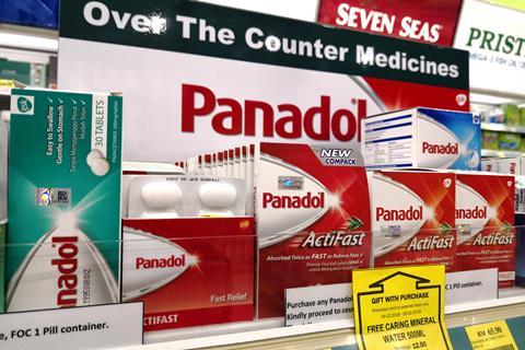 Panadol on a pharmacy shelf