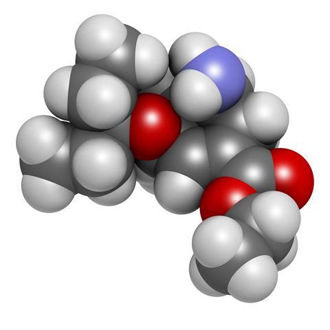 Oseltamivir influenza virus drug, chemical structure