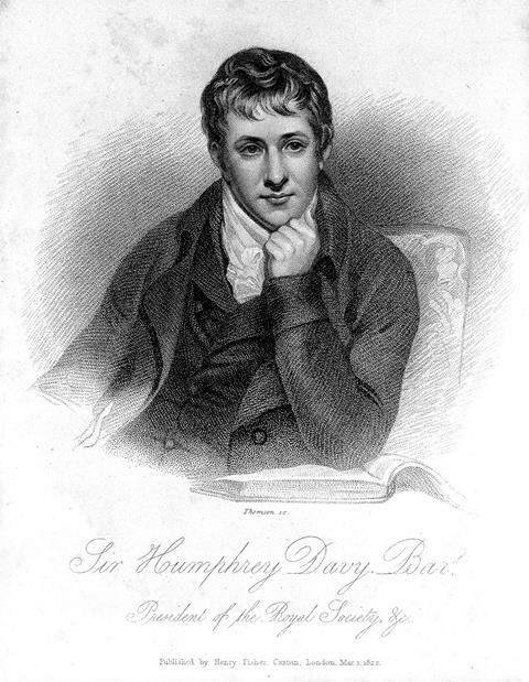 Portrait of Sir Humphrey Davy, by J. Thomson after painting by H. Howard (c. 1822)