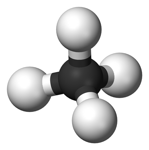 Methane structure 3D balls