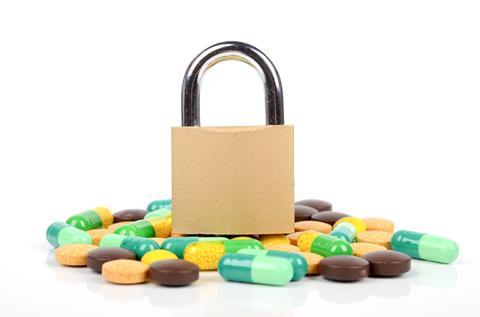 Tablets and padlock