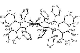 X-ray crystal structure of 4. Thermal ellipsoids have been drawn at the 50 % probability level and all hydrogen atoms except H20 have been omitted for clarity