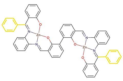 Schematic representation of bis Zn salphen complex