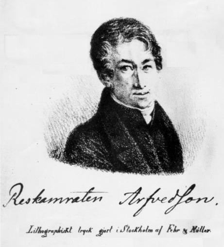 Lithograph of Johan August Arfwedson (1792 - 1841), the Swedish discoverer of the chemical element lithium