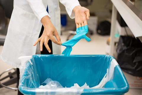 Waste lab gloves