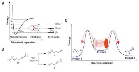 Schematic illustrations of test reaction used to probe VSC on site selectivity