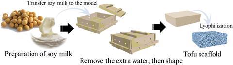 Tofu scaffold preparation