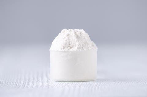 Scoop of white powder