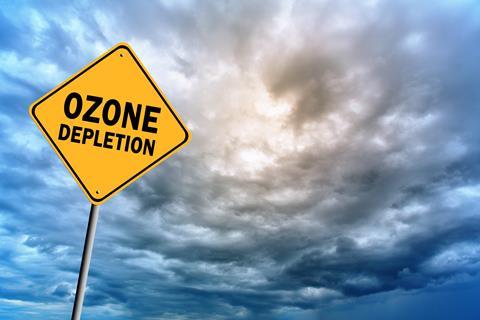 Ozone depletion warning sign 