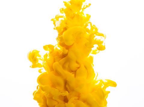 Yellow ink dye in water