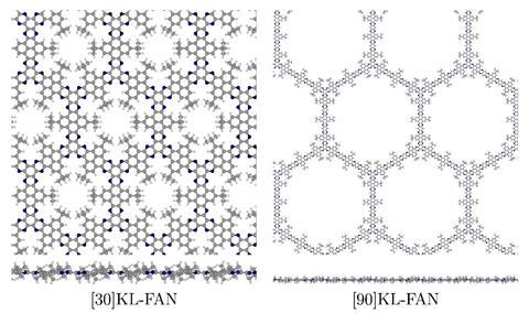 An image showing DFT optimized self-standing monolayers