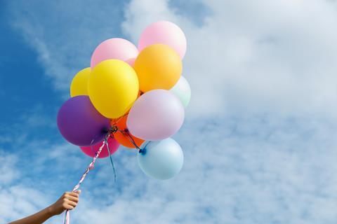 Helium-filled balloons