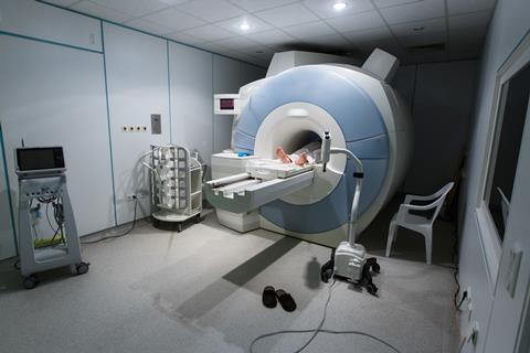 A photograph of an MRI scanner