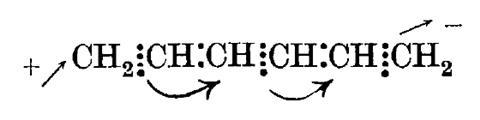 Robinson's curly arrows diagram, showing CH2CHCHCHCHCH2