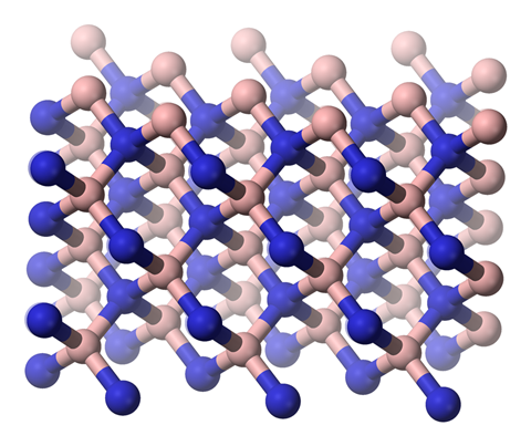 The cubic form of boron nitride, analogous to diamond