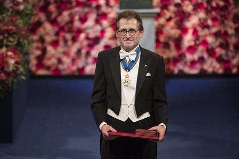 Bernard Fearing with his Nobel Prize