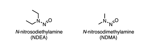 An image of the structures of nitrosamines