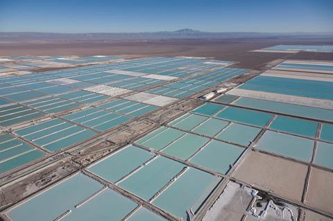 World's largest lithium deposit, evaporation ponds in Chile