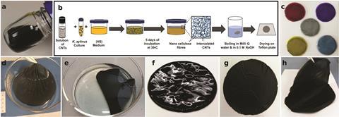 An image showing the preparation of BC/CNT composites