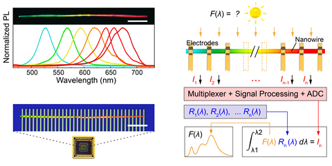 Schemes explaining the world's smallest spectrometer