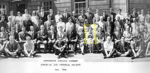 An image showing June Sutor in a UCL group photograph from 1966