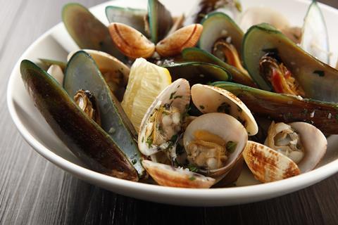 Assorted shellfish in a bowl