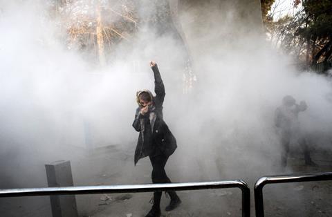 Tear gas use in Iran