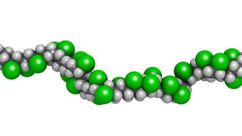 Polyvinyl chloride (PVC) chemical structure