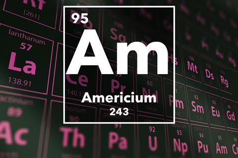 Periodic table of the elements – 95 – Americium