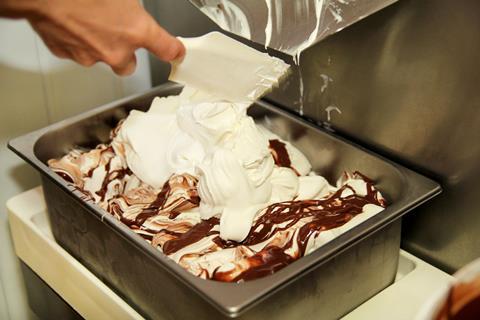 Person making ice-cream