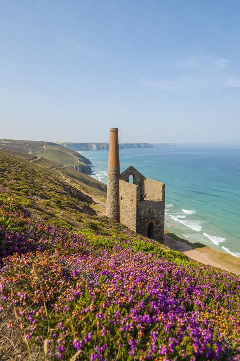 An image showing an abandoned tin mine in Cornwall