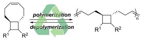 A scheme showing the polymerisation and depolymerisation reaction