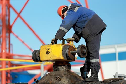 Man working on pipeline