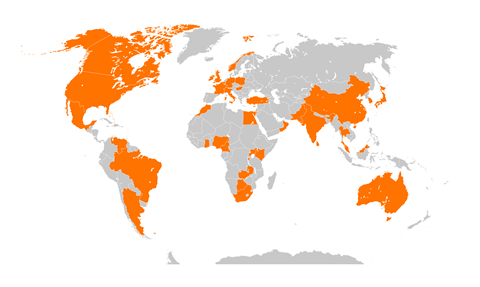 An image showing a world map