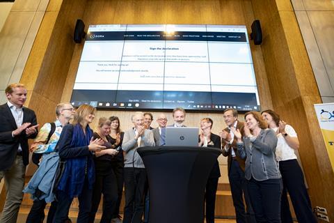 An image showing the signing of DORA at Utrecht University